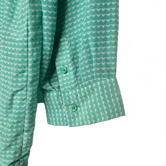 Joie Silk Popover Top Women Plunge Neck Geo Print Lightweight S - Picture 4 of 6